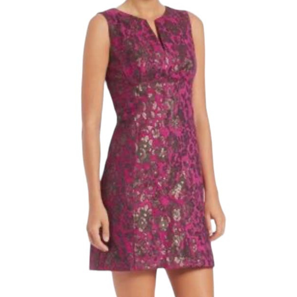 Nanette Lepore Fuchsia and Black Lace Midi Dress - Picture 8 of 15